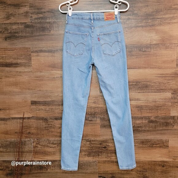 Levi's Jeans 26 Skinny 721 High Rise Medium Light Wash Stretch Denim Western - Picture 2 of 12